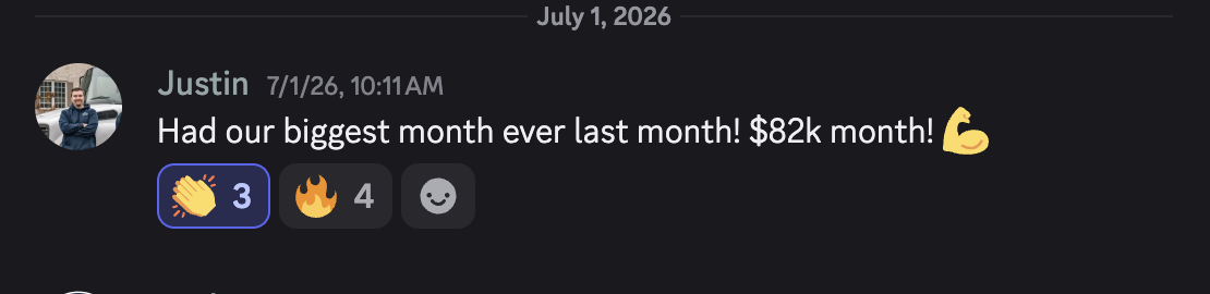 Discord win: biggest month ever at $82k