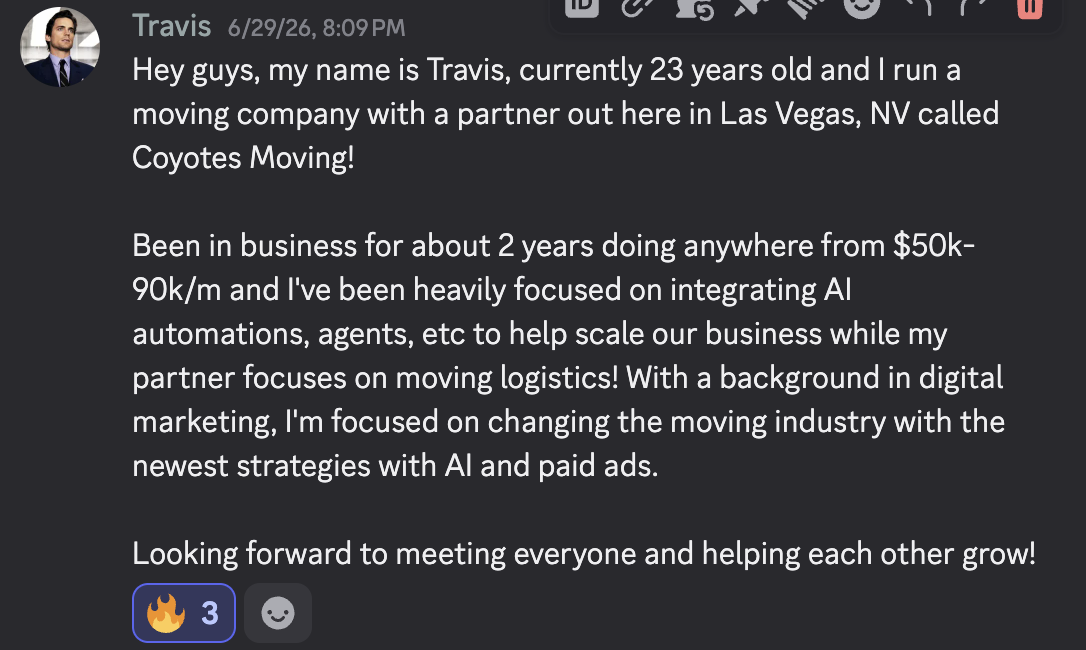 Travis, 23, runs Coyotes Moving in Las Vegas doing $50k-90k/month